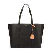 Svart Triple-Compartment Tote Bag