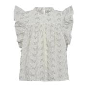 Feminin Top med Ruffle Ermer