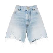 Denim Shorts med Ripped Detaljer