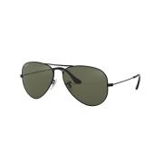 Aviator Solbriller Svart Metall Polarized Grønn