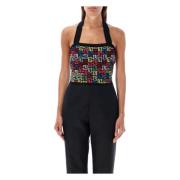 Multifarget Geometrisk Halter Topp