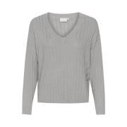 Melange Strikket Pullover Genser