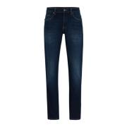 Luksus Blå Denim Straight Leg Jeans