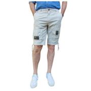 Bomull Bermuda Shorts med Pilotlommer