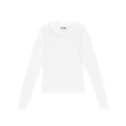 Hvit Slim Fit T-skjorte med Rhinestone Design
