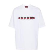 Hvit Logo Print Crew Neck T-skjorte