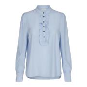 Feminin Chambray Blue Bluse