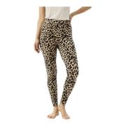 Leopardmønstret Leggings Sand