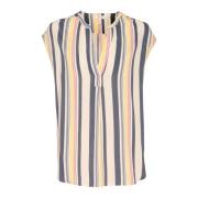 Multi Stripe V-Hals Bluse Bjarkapw