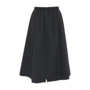 Black Tech NYL Circle Midi Skirt