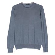 Luksus Ull Silke Crew-Neck Strikkegenser