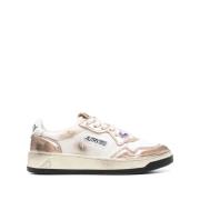 Hvit Rosa Vintage Lave Sneakers