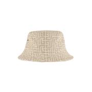 Monogram Jacquard Elfenben og Hvit Bucket Hat