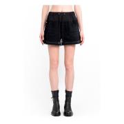 Sort Bomull Jersey Denim Shorts