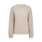 Beige Strikket Pullover Genser