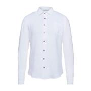 Hvit Lin Button-Up Skjorte Kvinner