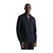 Blå Milano Cotton Half-Zip Sweater