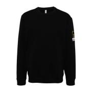 Svart Logo Print Crew Neck Sweater