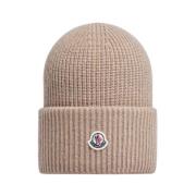 Beige Ull Beanie Lue Klassisk Stil