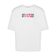 Slogan Print Logo Crew Neck T-shirt