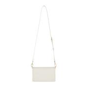 Hvit Stoff Crossbody Bag