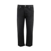 Sorte Jeans Regular Fit Glidelås Lukking