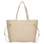 Luksus Beige Skinn Shopper Bag