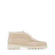 Beige Semskede Loafers Støvler