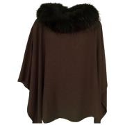 Mørkebrun Racoon Poncho Ull/Viskose