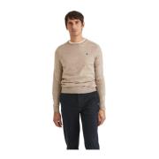 Beige Merino Strikket Genser