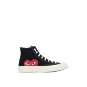 Svarte High-Top Canvas Sneakers