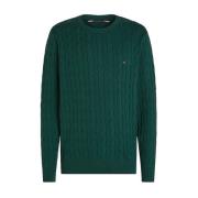 Grønn Chain-Knit Crew Neck Sweater