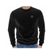 Ikonsk Crewneck Sweatshirt med Logo Plaque