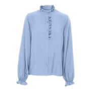 Rain Washed Puff Sleeve Bluse