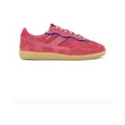 Rosa Skinn Sneakers Lav Topp Sko