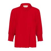 Feminin Bluse Flame Scarlet Oversize Silhuett