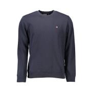 Blått Sweatshirt med Brodert Logo