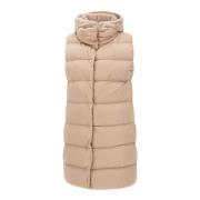 Faux Fur Hooded Vest Sand