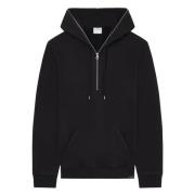 Svart Glidelås Fleece Hoodie