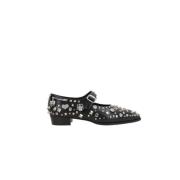 Svarte Studded Mary-Jane Flats