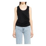 Svart Lagdelt Scoop Neck Tank Top