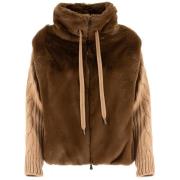 Unik Strikket Erme Faux Fur Jakke