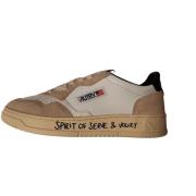 Vintage Stil Hvite og Beige Sneakers