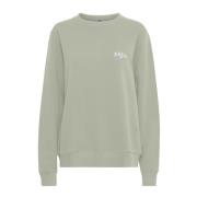 Grønn Sweatshirt med Brodert Detalj