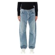 Blå Beat Løs Straight Jeans Aw24