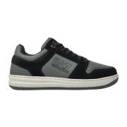 Svarte skinn sneakers med side logo