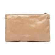 Beige Skinn Hermy Clutch Veske