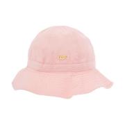 Rosa Nylon Hat med Bue Lukking