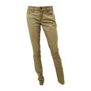 Beige Slim-Fit Fargede Jeans for Kvinner