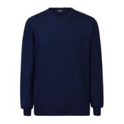 Sebastien Merino Regular Crew Neck Sweater i Blå